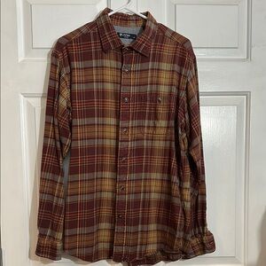 Daniel Cremieux Men's Plaid Shirt - Burgundy and Brown size large